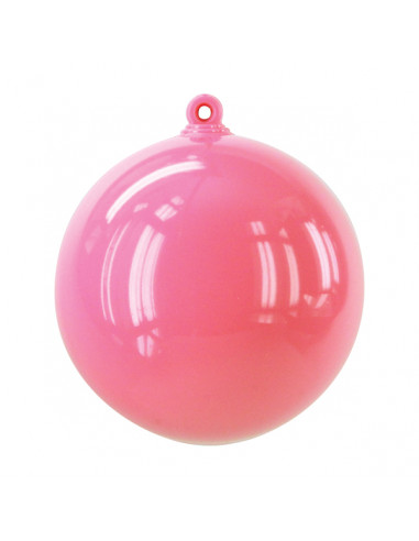 Boule de Noël en plastique finition opaque nacré rose poudré