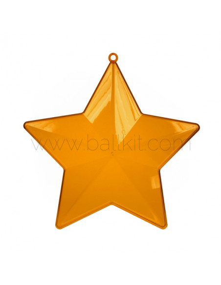 Étoiles plastiques teintées transparentes orange foncé