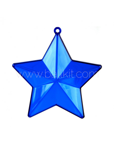Étoiles plastiques teintées transparentes bleu