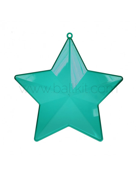 Étoiles plastiques teintées transparentes vert canard