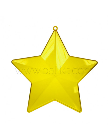 Étoiles plastiques teintées transparentes jaune