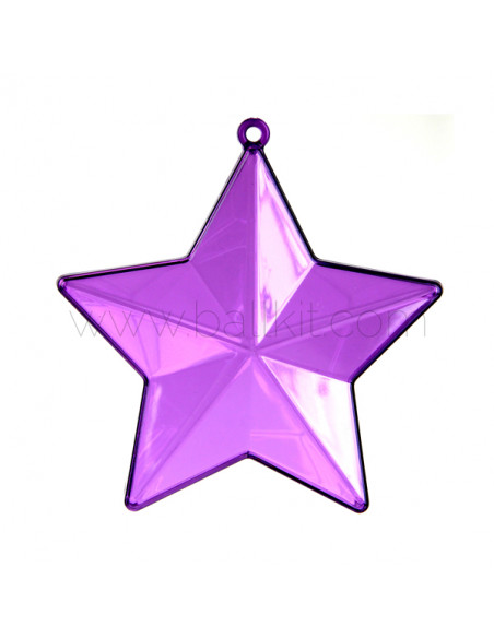 Étoiles plastiques teintées transparentes violet