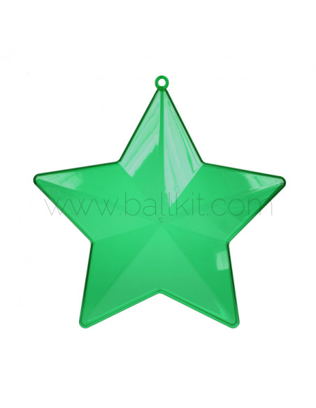 Étoiles plastiques teintées transparentes vert sapin