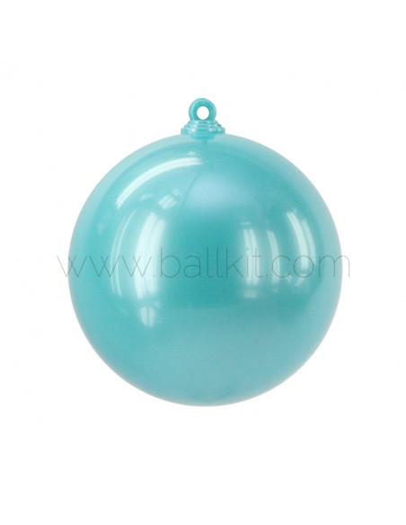 Boule de Noël en plastique finition opaque nacré bleu glacier