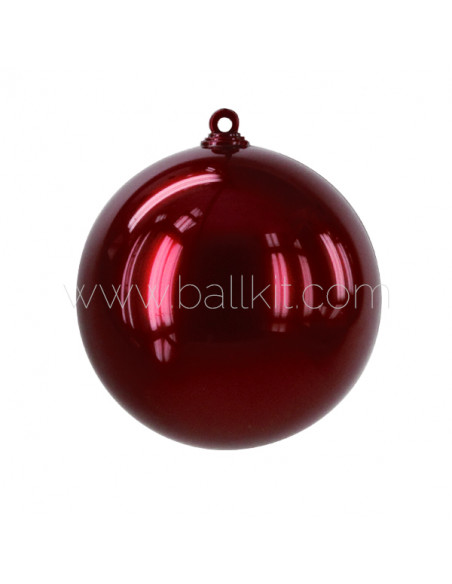 Boule de Noël en plastique finition opaque nacré bordeaux