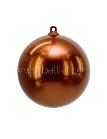 Boule de Noël en plastique finition opaque nacré caramel