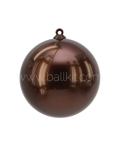 Boule de Noël en plastique finition opaque nacré chocolat