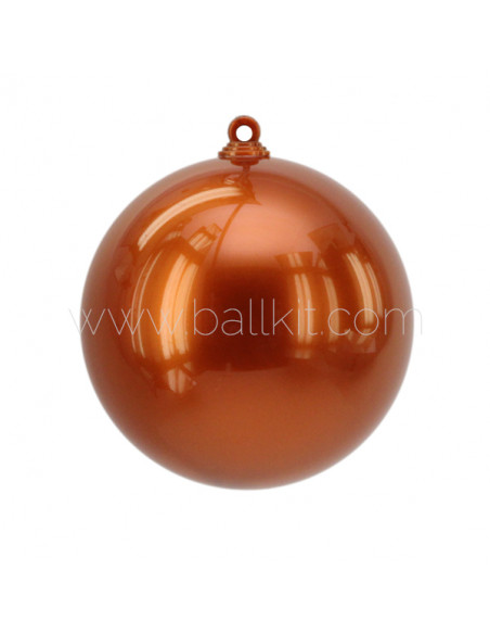 Boule de Noël en plastique finition opaque nacré corail