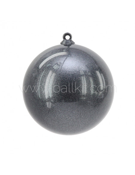 Boule de Noël en plastique finition opaque nacré gris perle