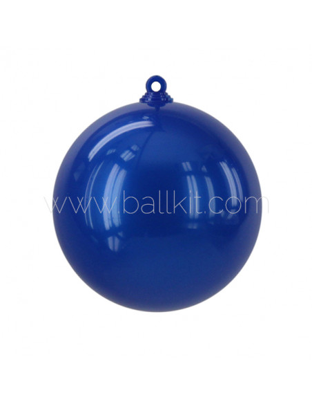 Boule de Noël en plastique finition opaque nacré bleu saphir