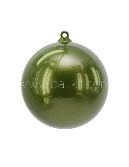 Boule de Noël en plastique finition opaque nacré vert mousse