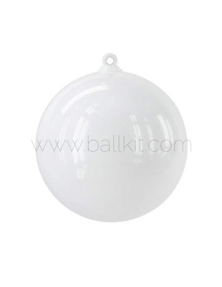 Boule de Noël en plastique finition opaque nacré blanc