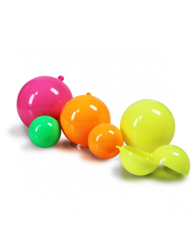 Boules plastiques opaques fluos couleurs chaudes