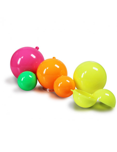 Boules plastiques opaques fluos couleurs chaudes