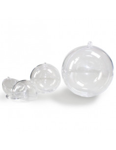 Boules plastiques transparentes ensemble blanc 2