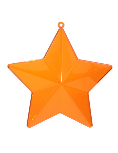 Étoiles plastiques teintées transparentes orange