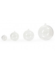 Boules plastiques transparentes ensemble blanc
