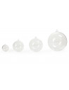 Boules plastiques transparentes ensemble blanc